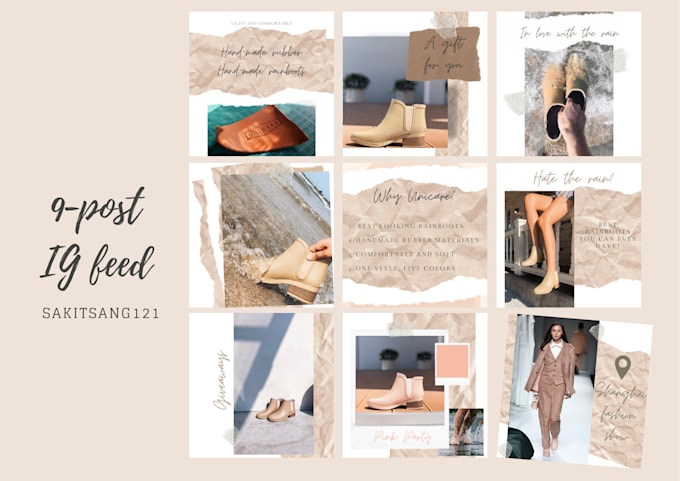 create aesthetic instagram feed template for brand