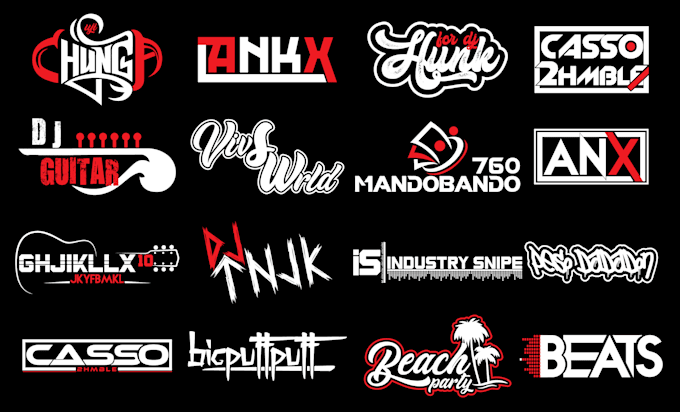 design music ,dj and typographic logo