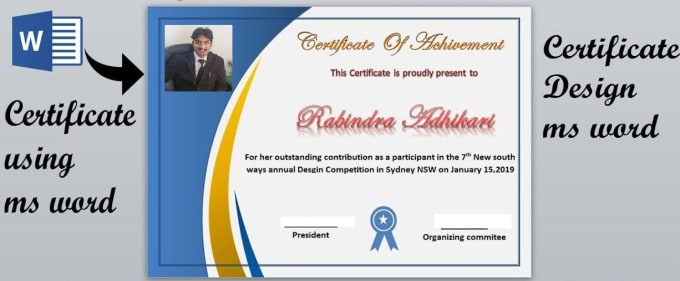 certificate design in word format