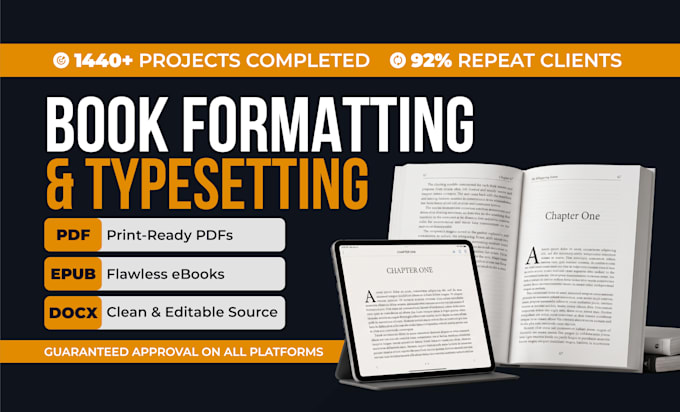do book formatting and layout design for kindle, print and ebook