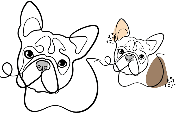 draw 12 hours pet portrait aesthetic one line art continues