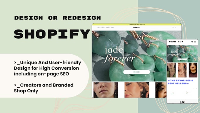 design or redesign your shopify site professionally
