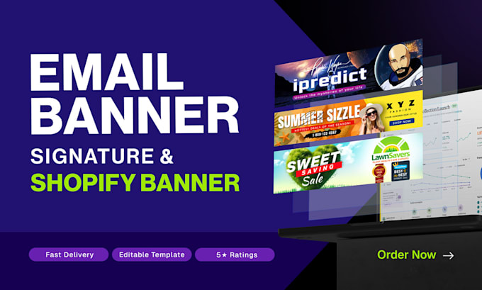 design professional email banner, signature and shopify banner