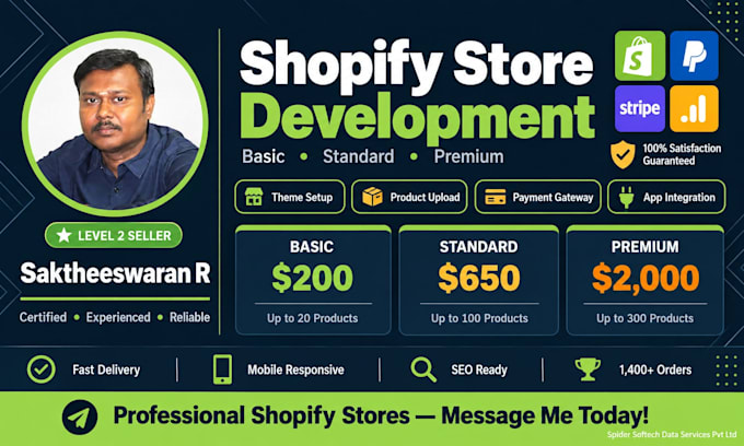 build a professional shopify ecommerce store