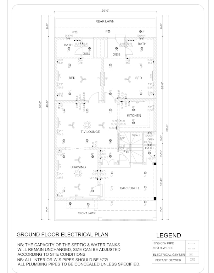 create electrical and plumbing drawings