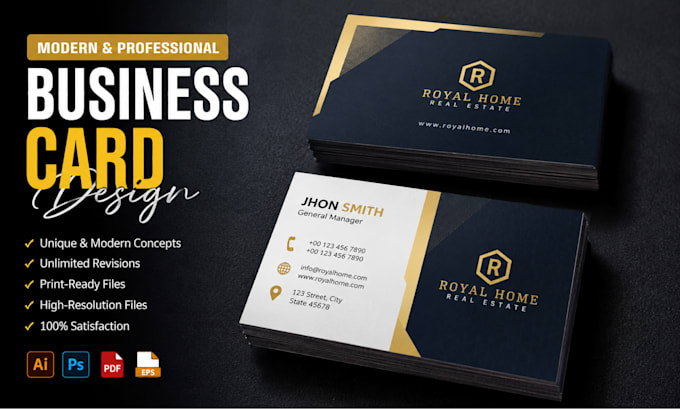 do a modern and professional business card design with stationery design