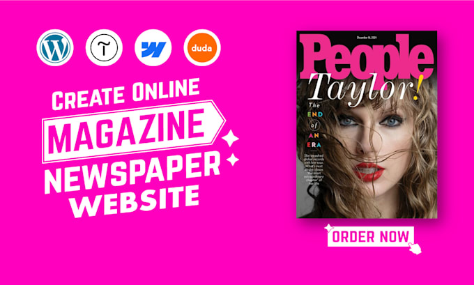 develop online magazine, newspaper, blog website with wordpress, framer, ghost
