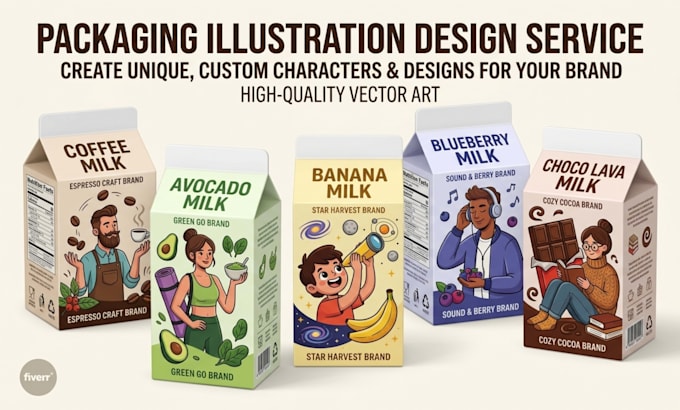 design custom product packaging and label illustration for your brand