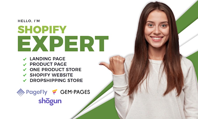 design, redesign shopify product landing page, home page, shopify website