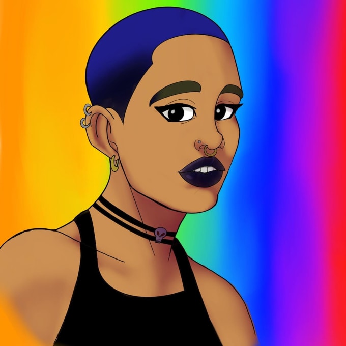 draw a digital stylized portrait