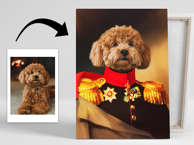 make a custom royal pet portrait gift for your pet