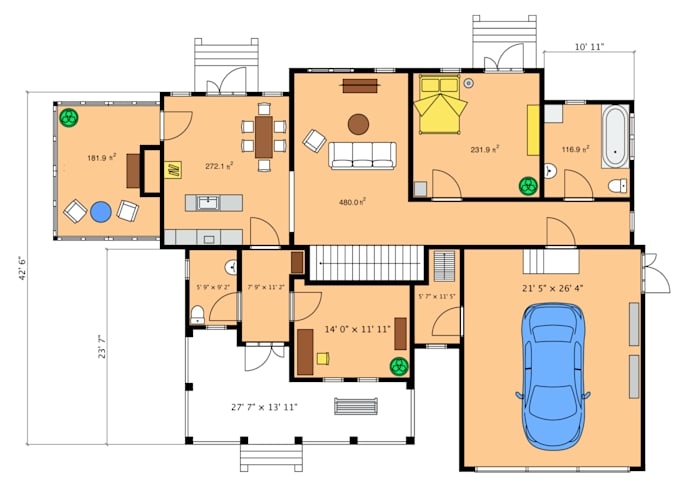 redraw 2d floor plan for real estate agents urgent