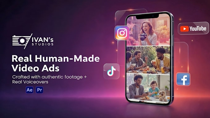 produce real human made video ads, not fake ai videos