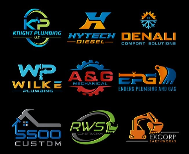 do lettermark plumbing heating construction mechanical logo