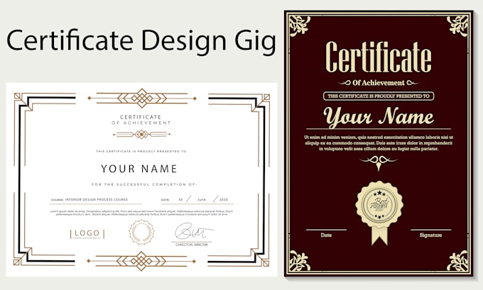 create certificate design for you