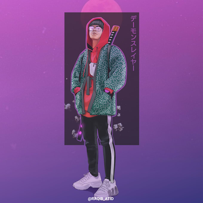 make lofi and aesthetic illustration of you