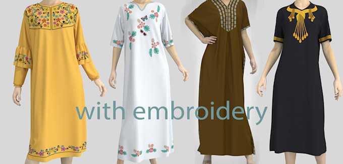 3d clothing with embroidery