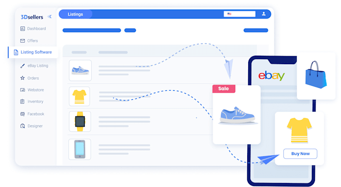 bulk product listings on ebay, and shopify
