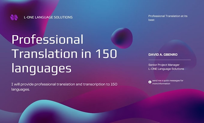 translate professionally to 150 languages