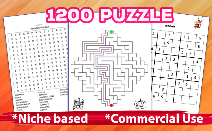 make sudoku, mazes and word search puzzles for kdp book