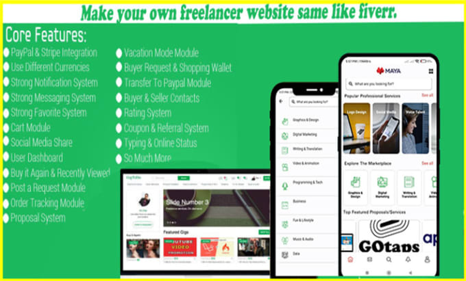 make a freelancing marketplace website like fiverr for you
