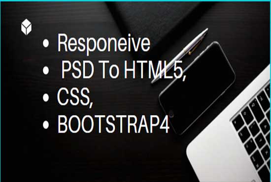 convert PSD to HTML responsive CSS bootstrap