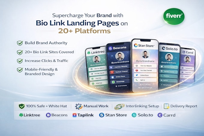 create bio link landing pages on 20 platforms