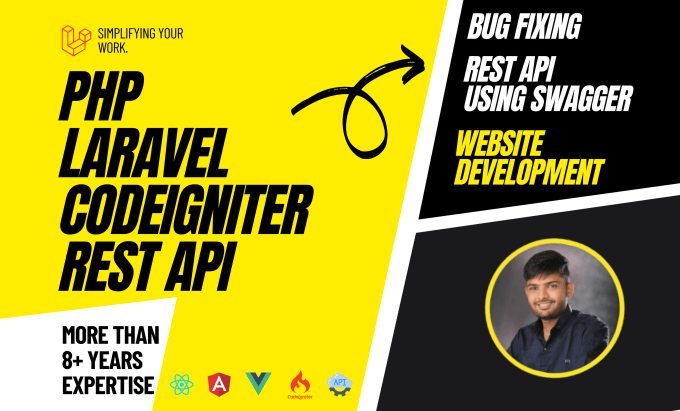 Hire a freelancer to develop php laravel website codeigniter website design api developer