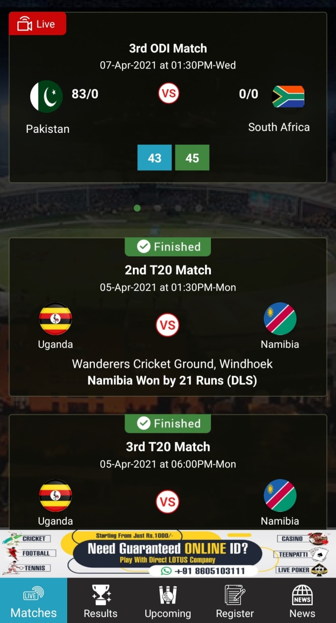 Online cricket scoring app on sale