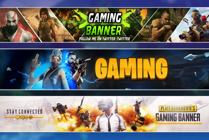 Design a youtube banner, twitch, facebook, twitter, gaming banner, and ...