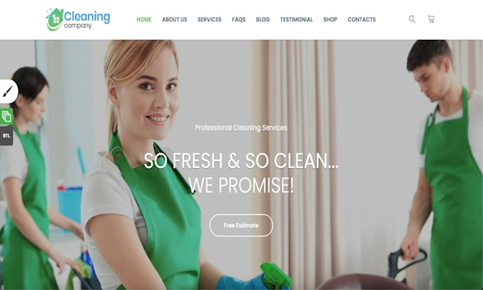 create cleaning booking website in wordpress