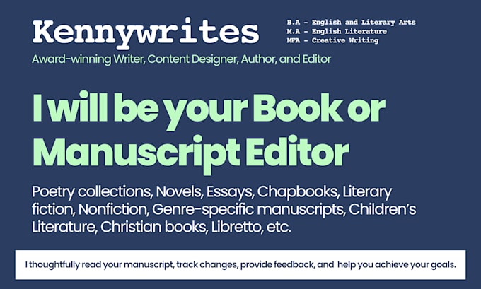 be your professional book editor, proofreader, poetry editor