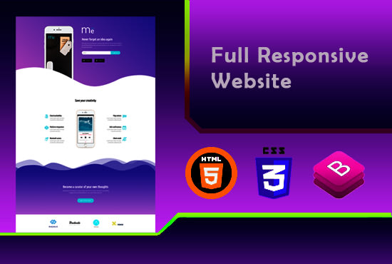 Create a responsive website with html css bootstrap by Tarekmahmud449 ...