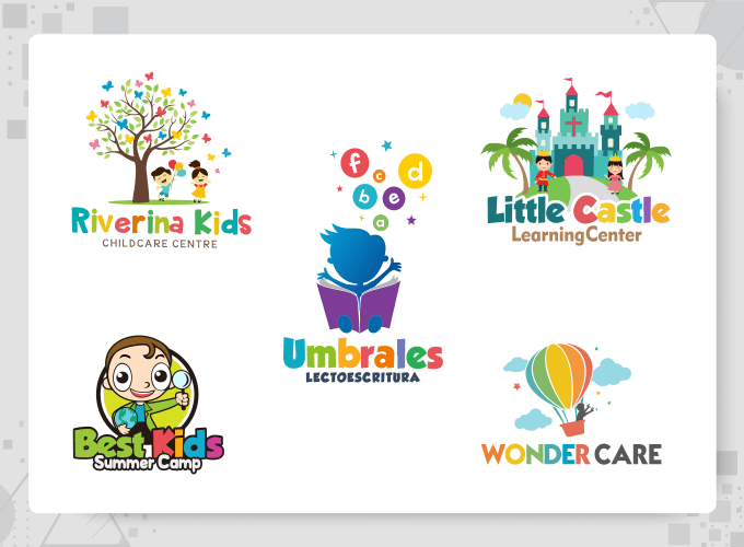 diseño de logotipo de cuidado de niños