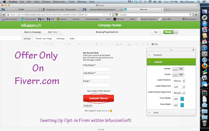 Setup opt in form on infusionsoft within 24 hours by Infusionsoft | Fiverr