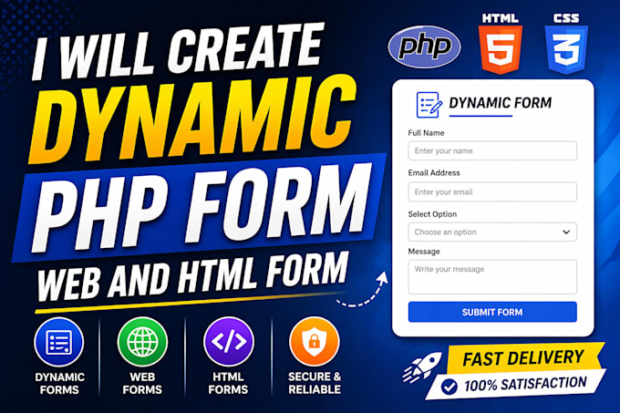 create dynamic PHP form, web and HTML form