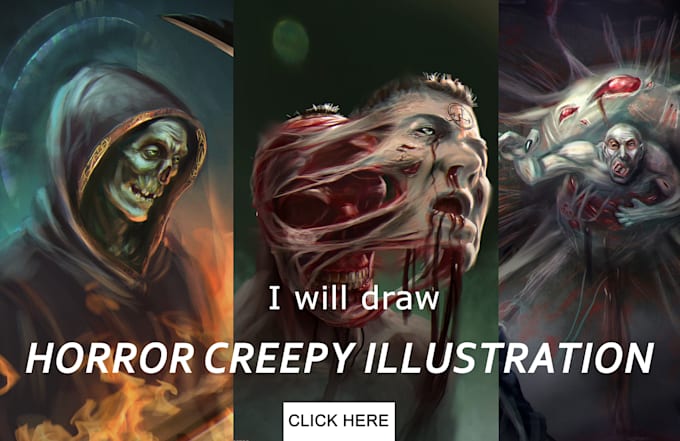 create a detailed horror creepy portrait for you