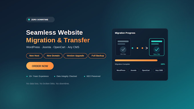 migrate websites, wordpress , joomla , wix any website