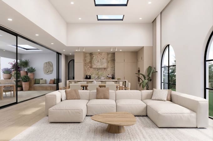 design your living room and create 3d renderings