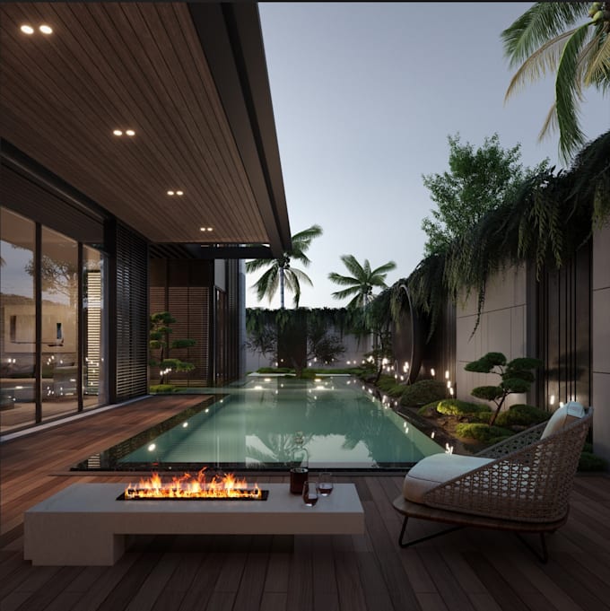 crate an exterior 3d rendering with 3ds max