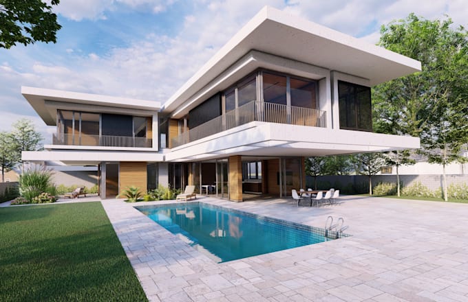 do interior and exterior design with high quality render