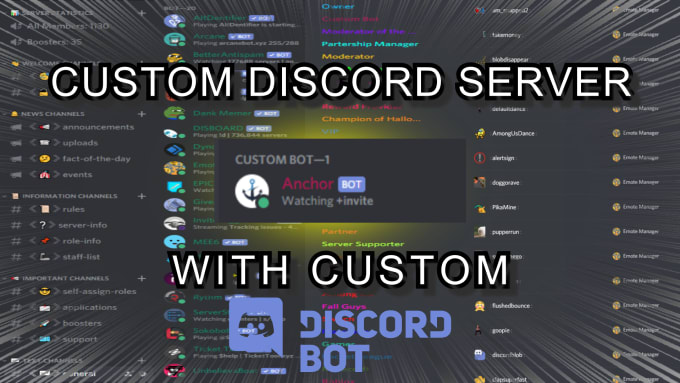 Create you a full discord server with an option for a custom bot by