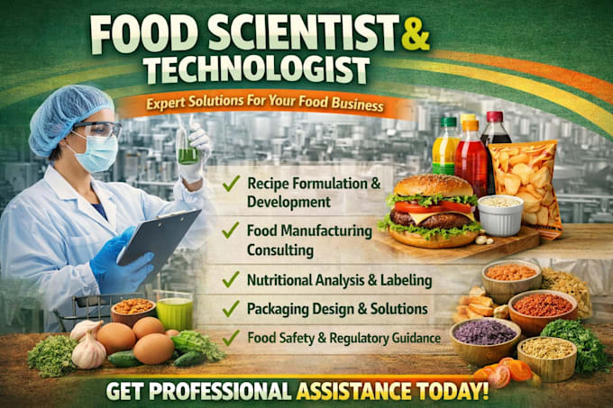 assist in food recipes, manufacturing, label and food safety