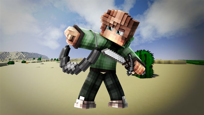 Make you a professional minecraft render with cinema4d by ...