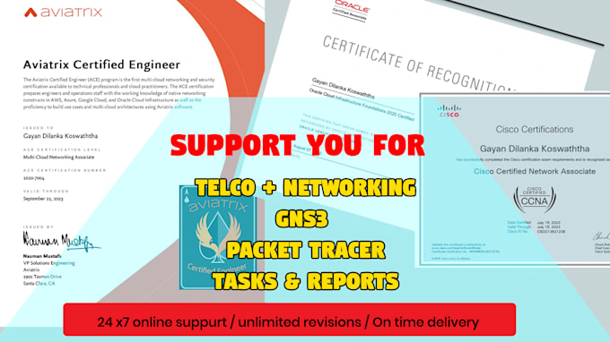 do networking tasks with cisco packet tracer and gns3