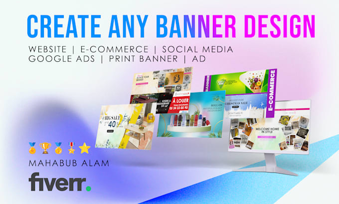 design exclusive digital web banners, print banners