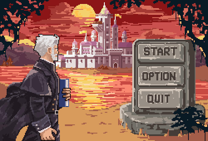 draw awesome pixel art character or background