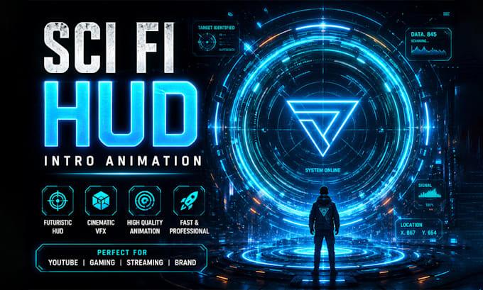create cinematic sci fi hud intro and futuristic vfx animation