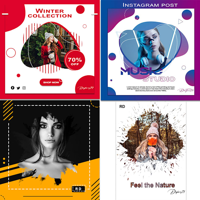 Create professional social media post designs, engaging graphics for ...