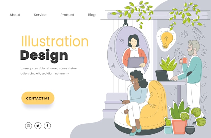 create modern flat illustrations for brand, app, or website